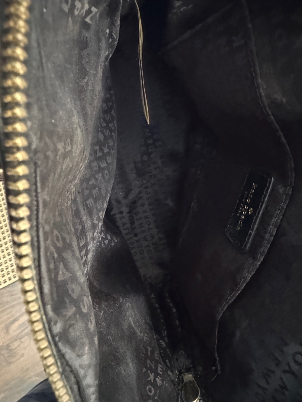 kate spade Cream and Black Textured Satchel with Crossbody Strap - Picture 9 of 10